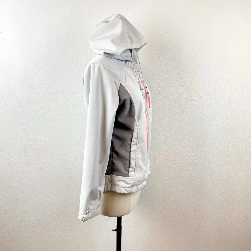 ZERO X POSUR Hooded Jacket Sz Small Light Gray Fleece Lined Outdoor Sports - Picture 9 of 11